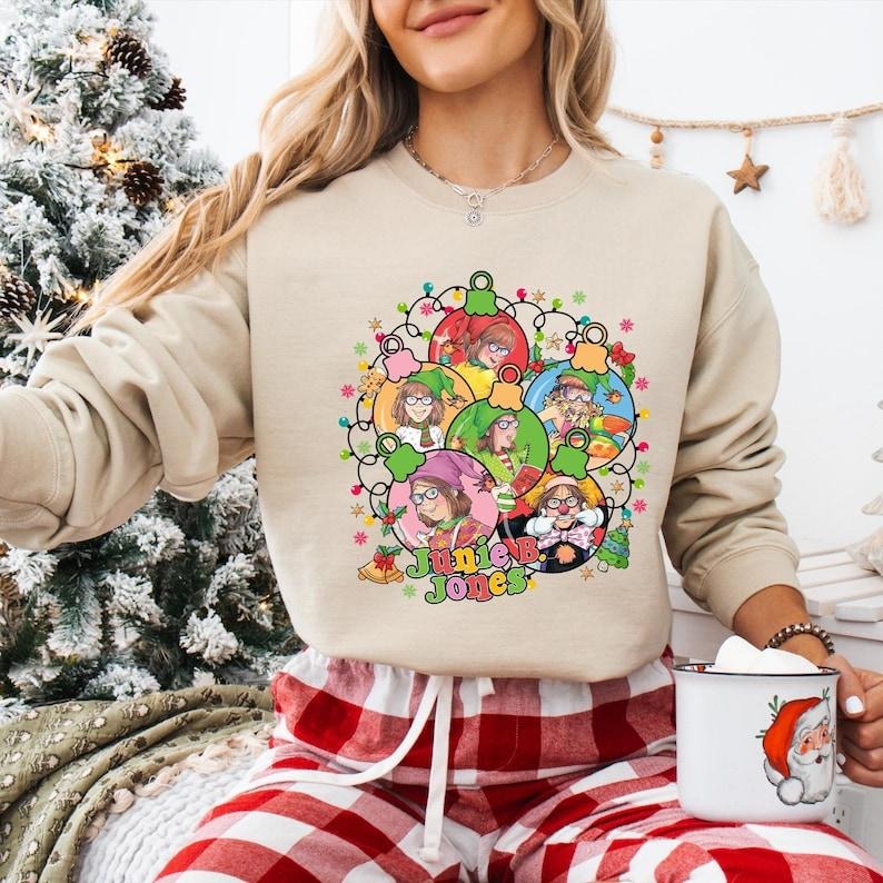 Junie B Jones Ornament Christmas Sweatshirt, Junie B Teacher Christmas Shirt, Children's Book Hoodie, Book Lover Gifts,...