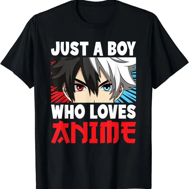 Just A Boy Who Loves Anime Funny Japanese Anime Boy Manga TShirt Hoodie, Sweatshirt | WearSparks.com