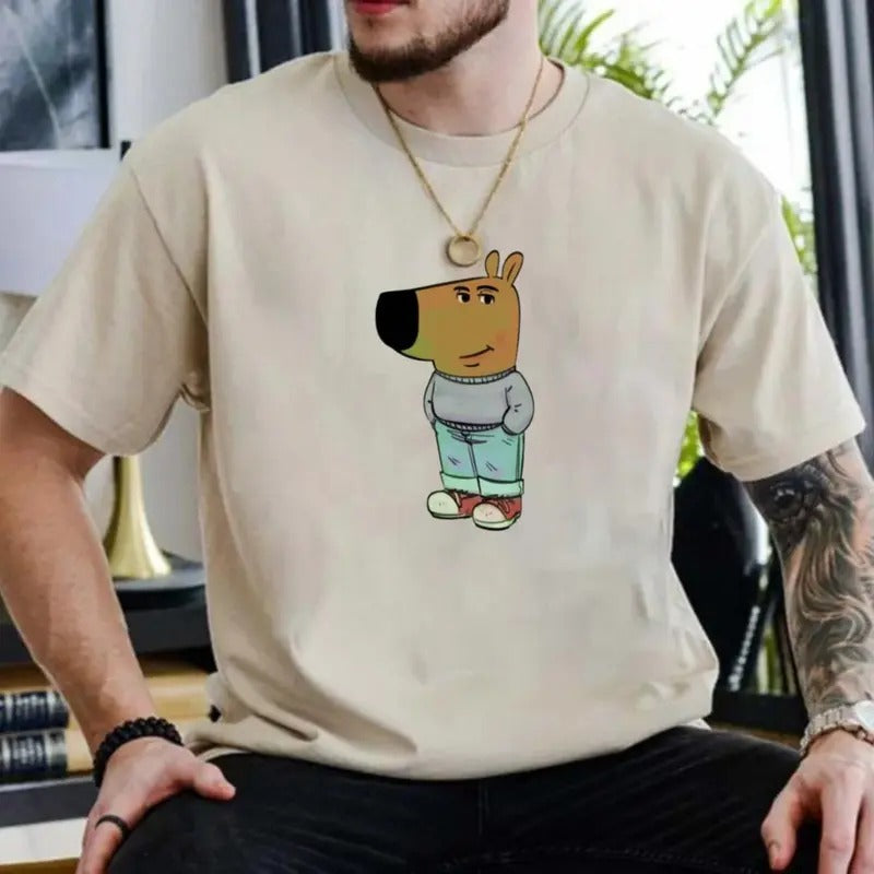 Just A Chill Guy Funny Meme Shirt, My New Character Chill Guy Dog That Lowkey Doesn't Give Meme Shirt, Unisex Short...