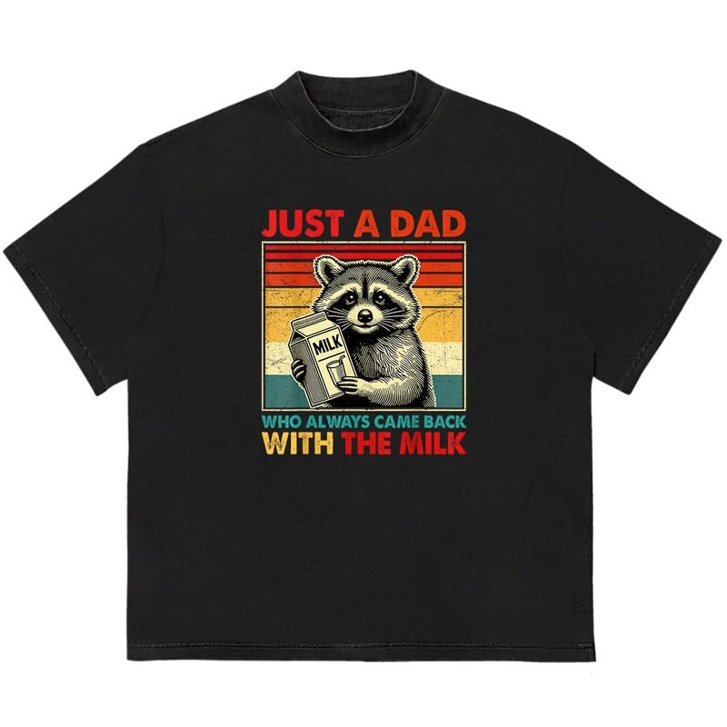 Just A Dad Who Always Came Back With The Milk T-Shirt Bold Style for Streetwear Lovers Hoodie, Sweatshirt | WearSparks.com
