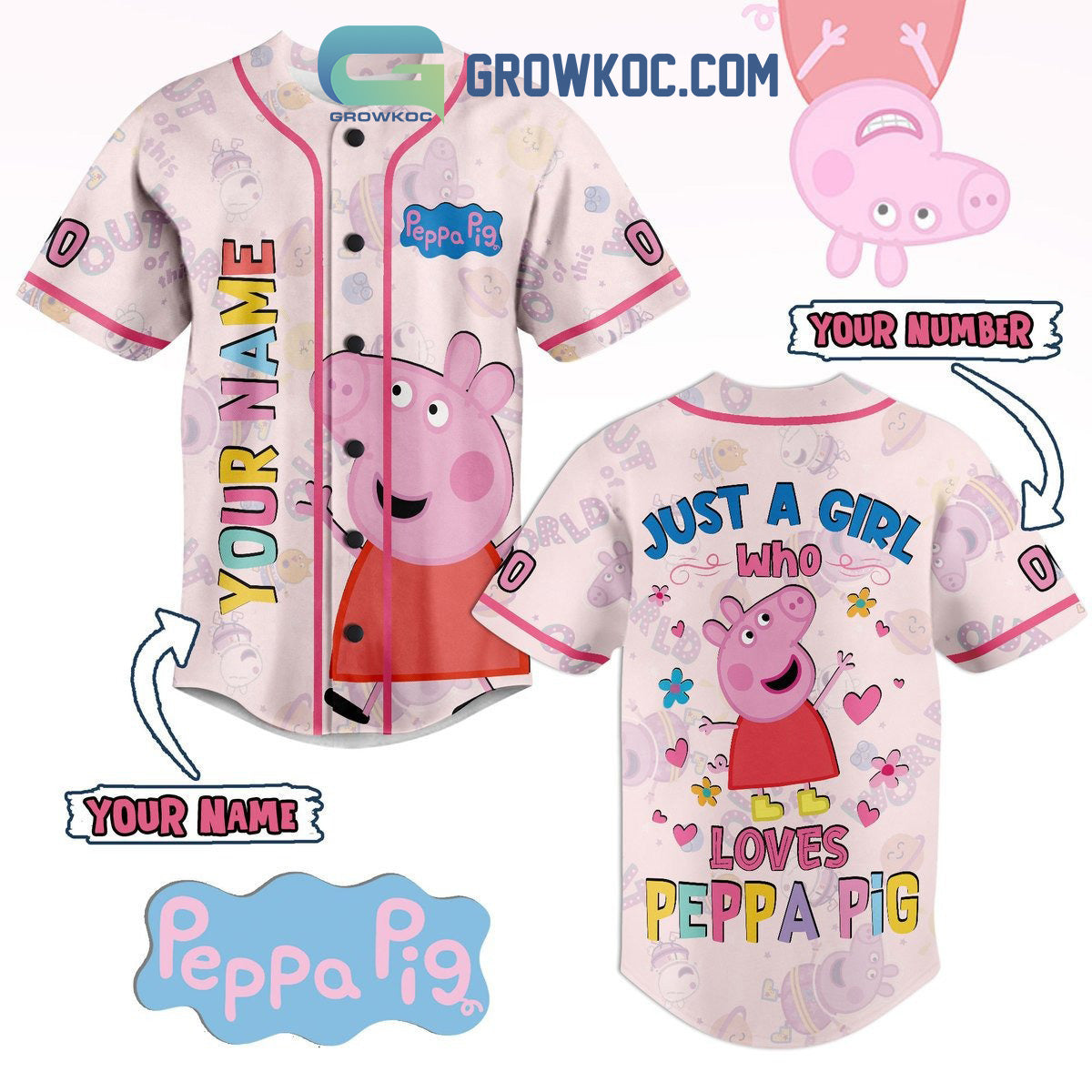 Just A Girl Who Loves Peppa Pig Personalized Baseball Jersey