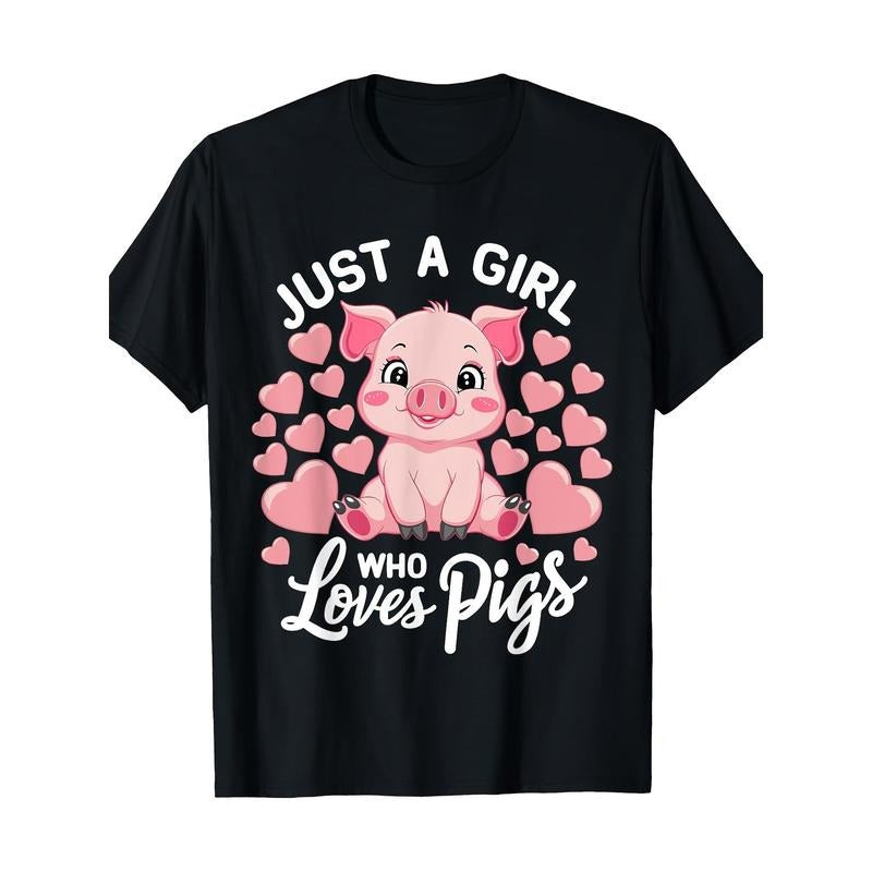 Just A Who Loves Pigs T-Shirt-100% Cotton - 220g made in usa Hoodie, Sweatshirt | WearSparks.com