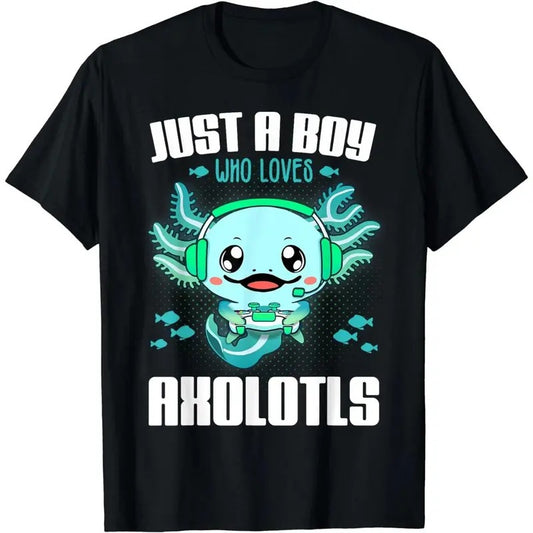 Just a Boy Who Loves Axolotls Funny Axolotl Boy Kids Gamer T-Shirt Hoodie, Sweatshirt | WearSparks.com
