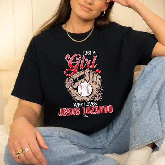 Just a Girl Who Loves Jesus Luzardo Philadelphia Baseball T-Shirt Casual Style Crew Neck Short Sleeve T-Shirt Tops Trendy...