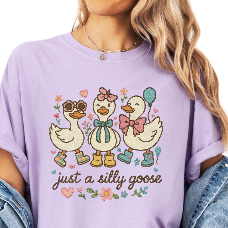 Just a Silly Goose Shirt ~ Unisex Apparel Relaxed Fit Printed In The USA Clothing Womenswear Casual Comfort Cotton Top...