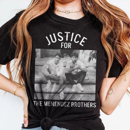 Justice For The Menendez Brothers Unisex T-Shirt, Free Erik And Lyle Menendez T-Shirt, Murderabilia Cotton Menswear...