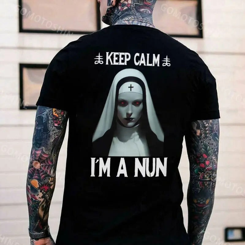 KEEP CALM I'M NUN Evil Nun Print Men's T-Shirt Hoodie, Sweatshirt | WearSparks.com