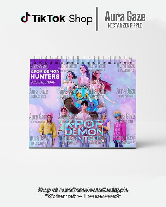 KPop Demon Hunters 2026 Wall Calendar Planner, Huntrix, Saja Boys Celebrity Crush Merch, Unique Holiday Gift, Fan Gift,...