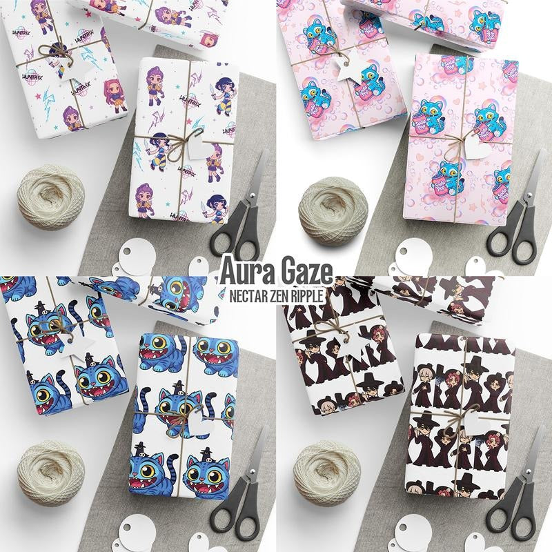 KPop Demon Hunters Christmas Gift Wrapping Paper, Huntrix, Saja Boys, Derpy Wrapping Paper,... Birthday & Christmas...