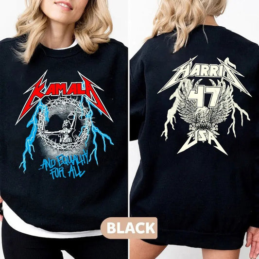 Kamala Harris Rock Style 2 Side Shirt, Kamala And Equality For All, Election 2024, Women Right Shirt Sweatshirt, Hoodie,...
