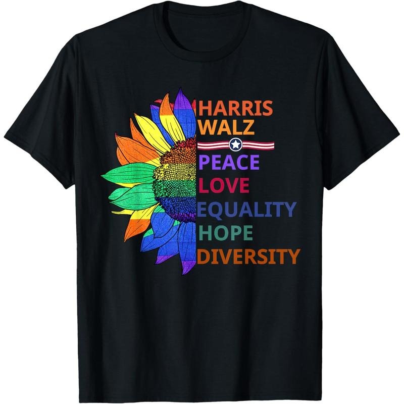 Kamala Harris Waltz Peace Love Equality Hope Diversity T-Shirt made in usa Hoodie, Sweatshirt | WearSparks.com