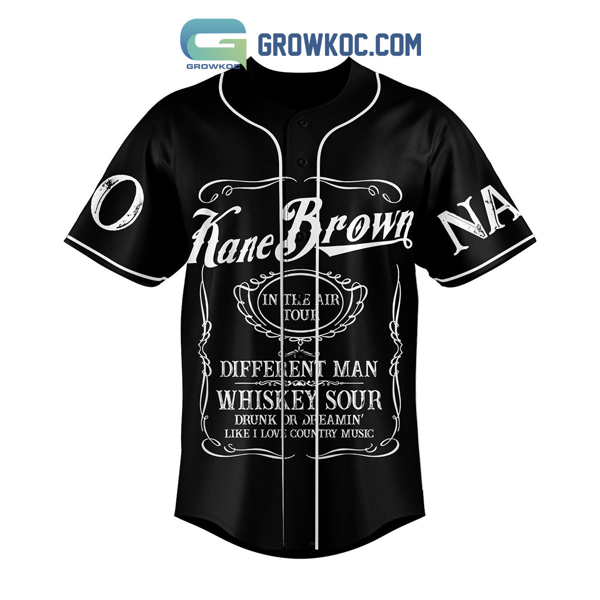 Kane Brown In The Air Tour Black Personalized Baseball Jersey