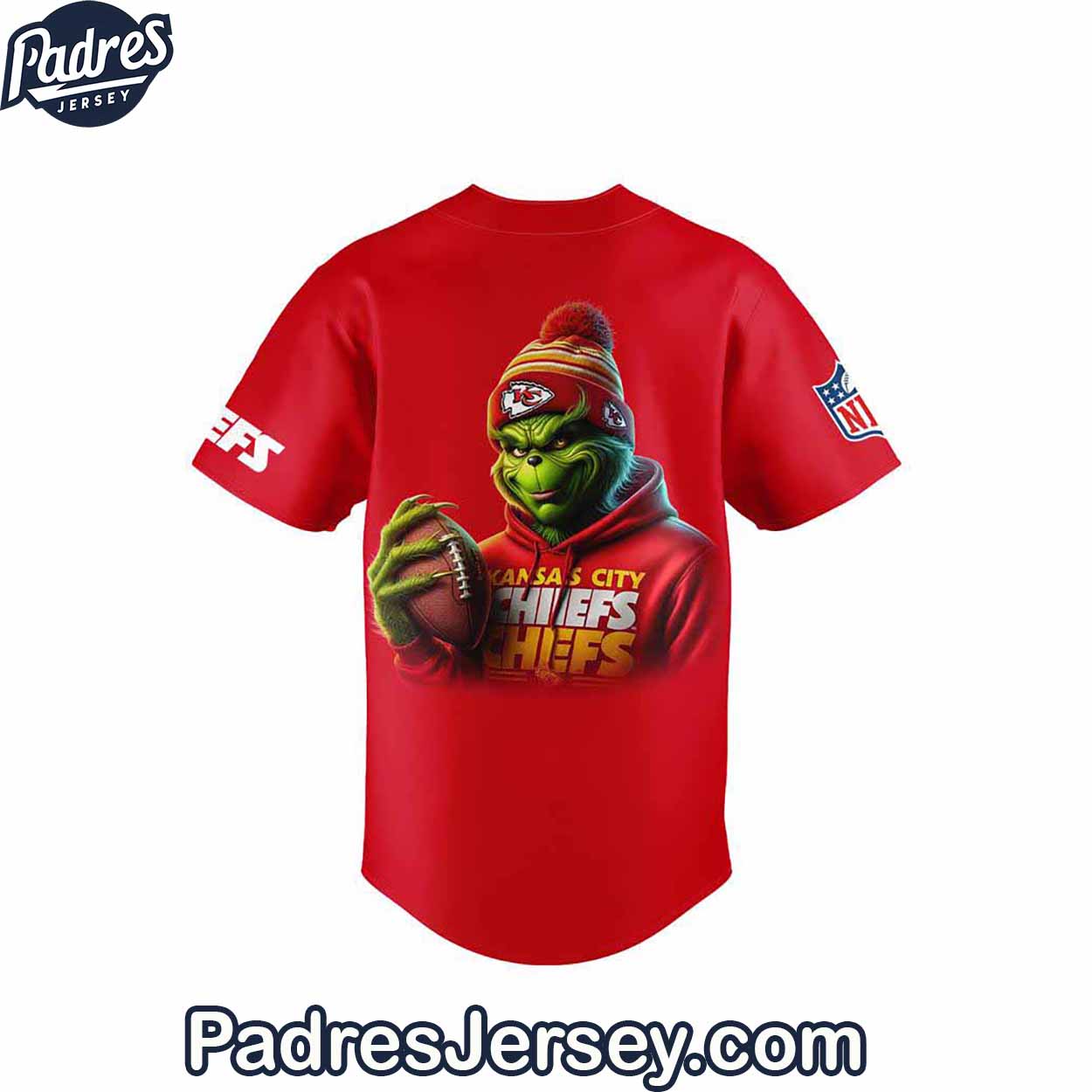 Kansas City Chief x The Grinch Christmas baseball Jersey Outfit - Padres Jersey Oasis: Elevate Your Baseball... (Image 3)