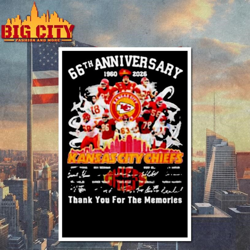Kansas City Chiefs 66th Anniversary 1960 2026 Thank You for the Memories Signatures shirt