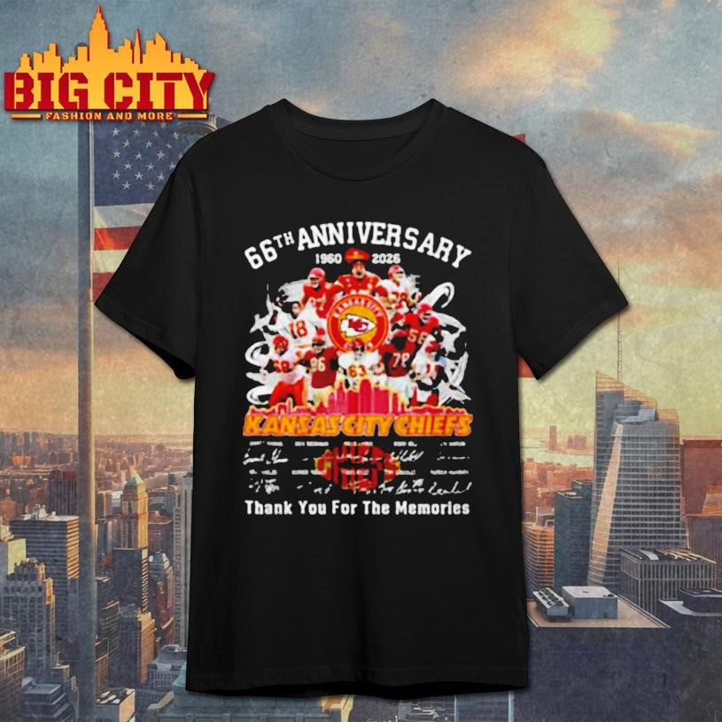 Kansas City Chiefs 66th Anniversary 1960 2026 Thank You for the Memories Signatures shirt