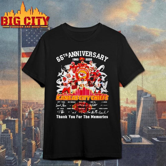 Kansas City Chiefs 66th Anniversary 1960 2026 Thank You for the Memories Signatures shirt