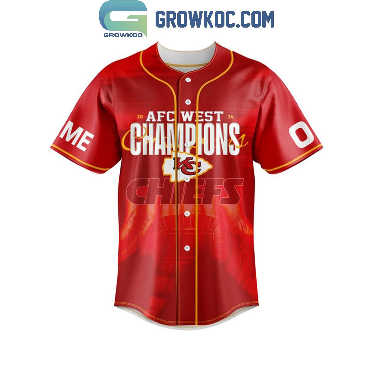 Kansas City Chiefs 8 AFC West Champs Is Great But 9 Is Devine Personalized Baseball Jersey