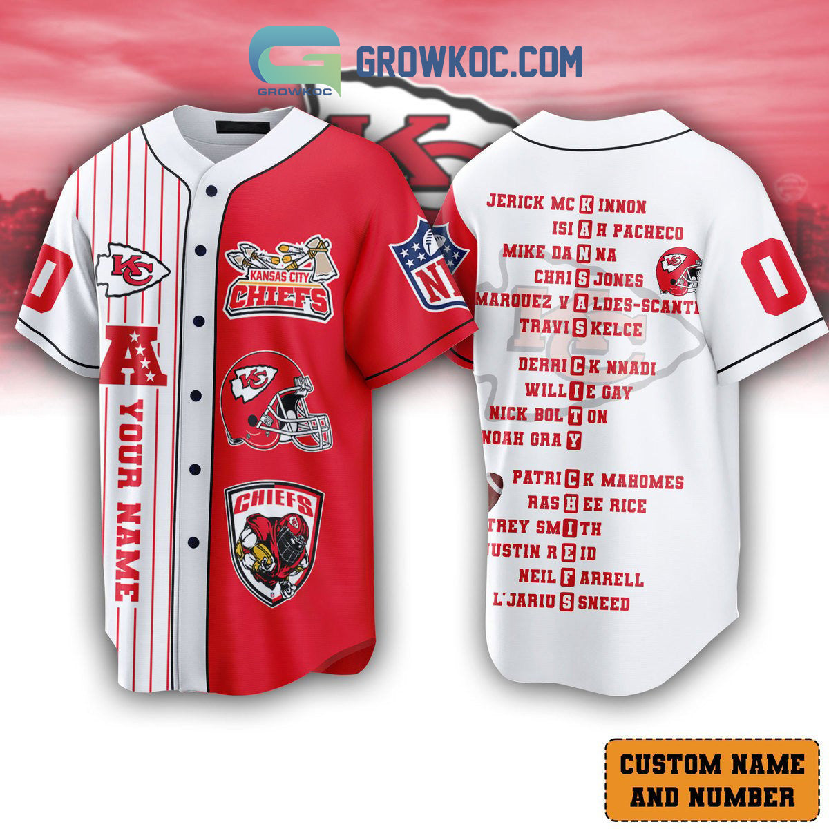 Kansas City Chiefs The Champions Team Personalized Baseball Jersey