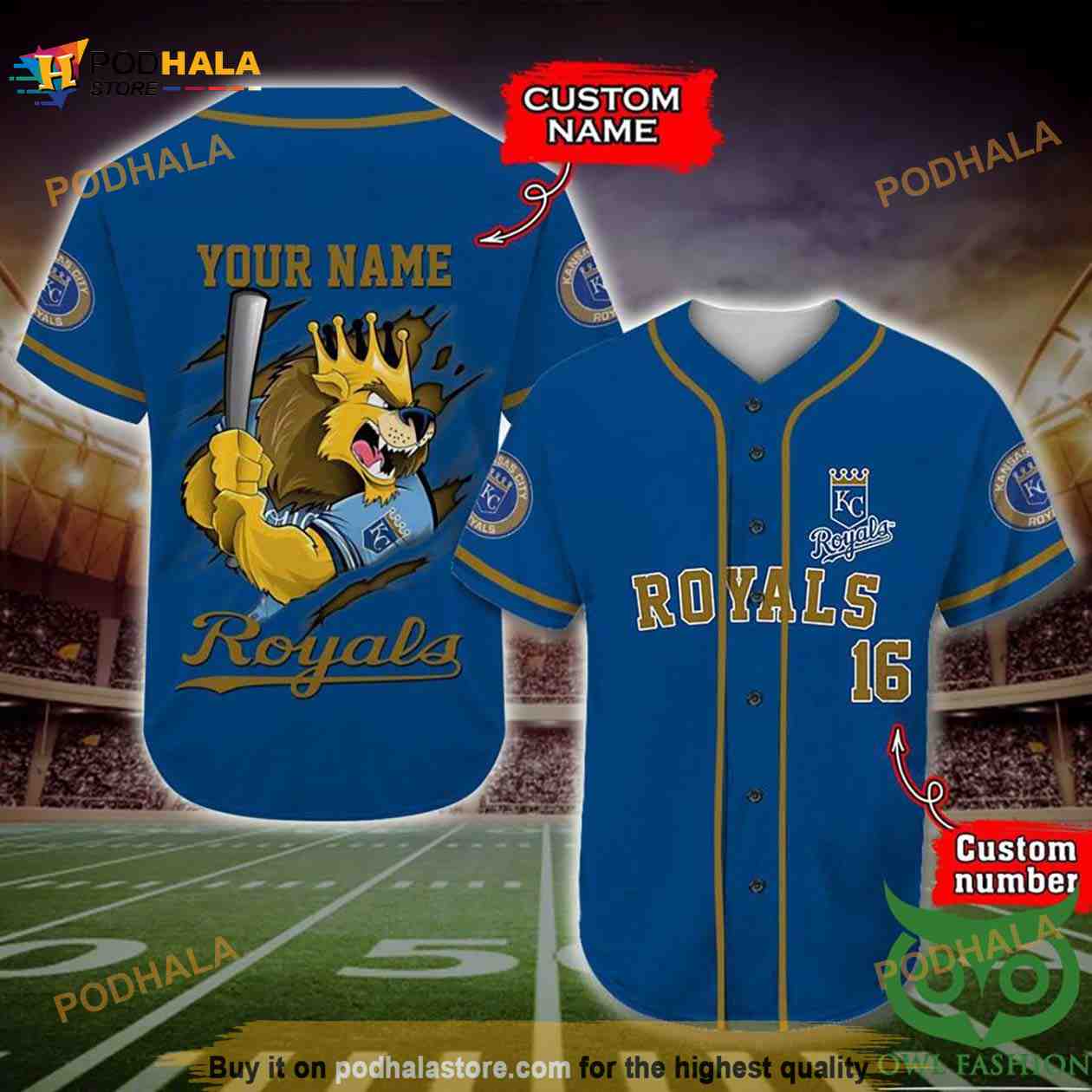 Kansas City Royals 3D Baseball Jersey Personalized Gift, Custom Name Number