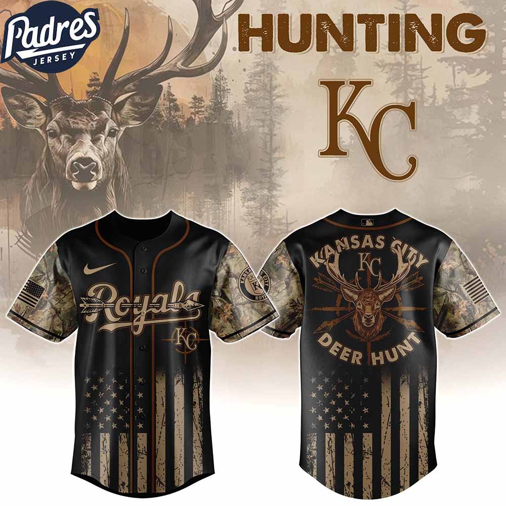 Kansas City Royals MLB X Deer Hunting Personalized Baseball Jersey - Padres Jersey Oasis: Elevate Your Baseball... (Image 1)