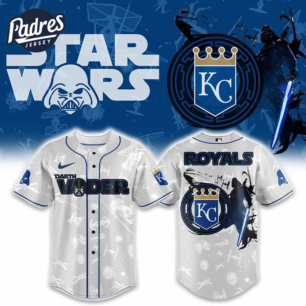 Kansas City Royals MLB x Darth Vader Is Anakin Baseball Jersey - Padres Jersey Oasis: Elevate Your Baseball Style Game...