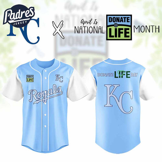 Kansas City Royals MLB x Donate Life Month Personalized Baseball Jersey Outfit - Padres Jersey Oasis: Elevate Your...