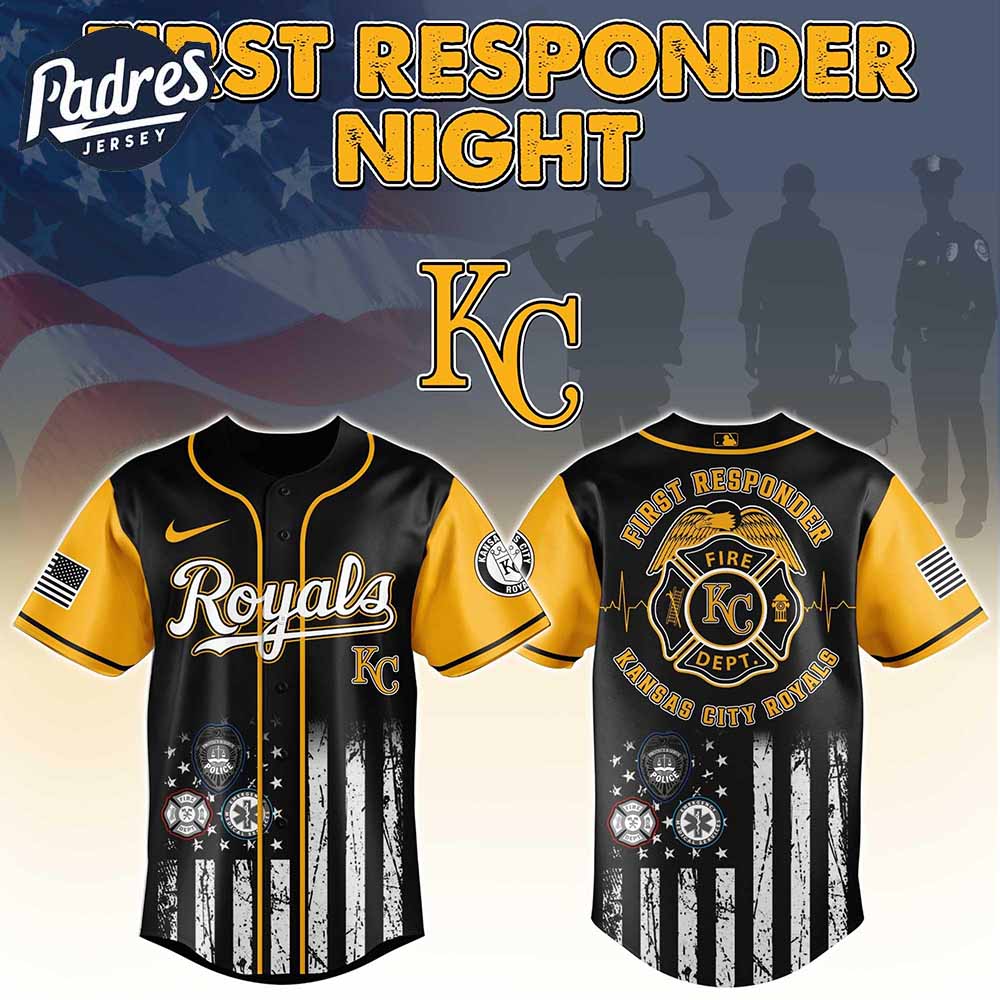 Kansas City Royals MLB x First Responders Baseball Jersey - Padres Jersey Oasis: Elevate Your Baseball Style... (Image 1)