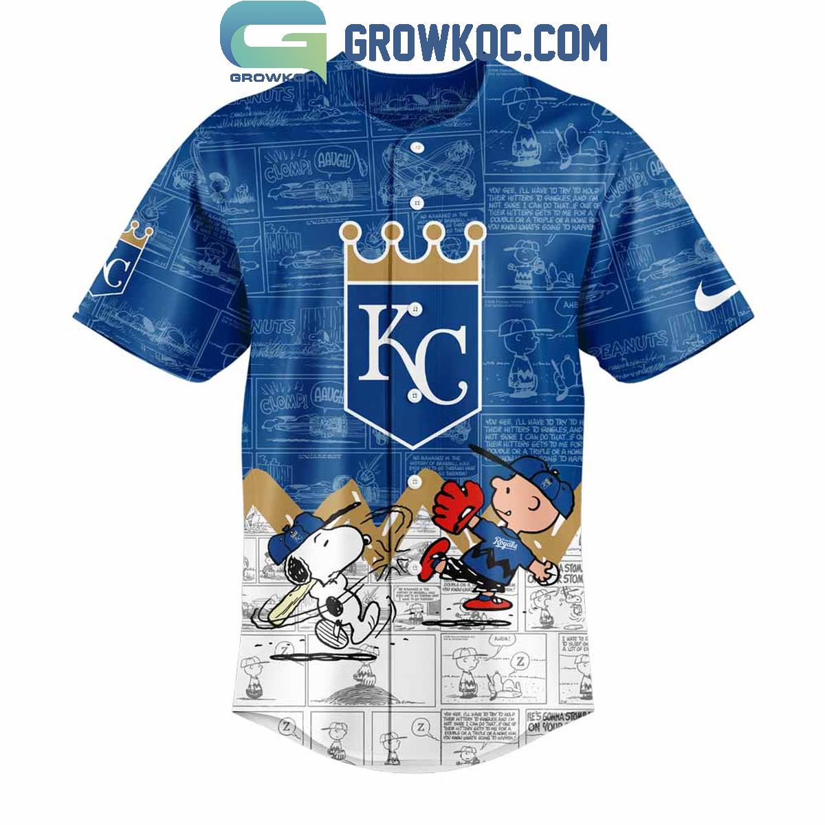 Kansas City Royals Peanuts 75th Anniversary Baseball Jersey
