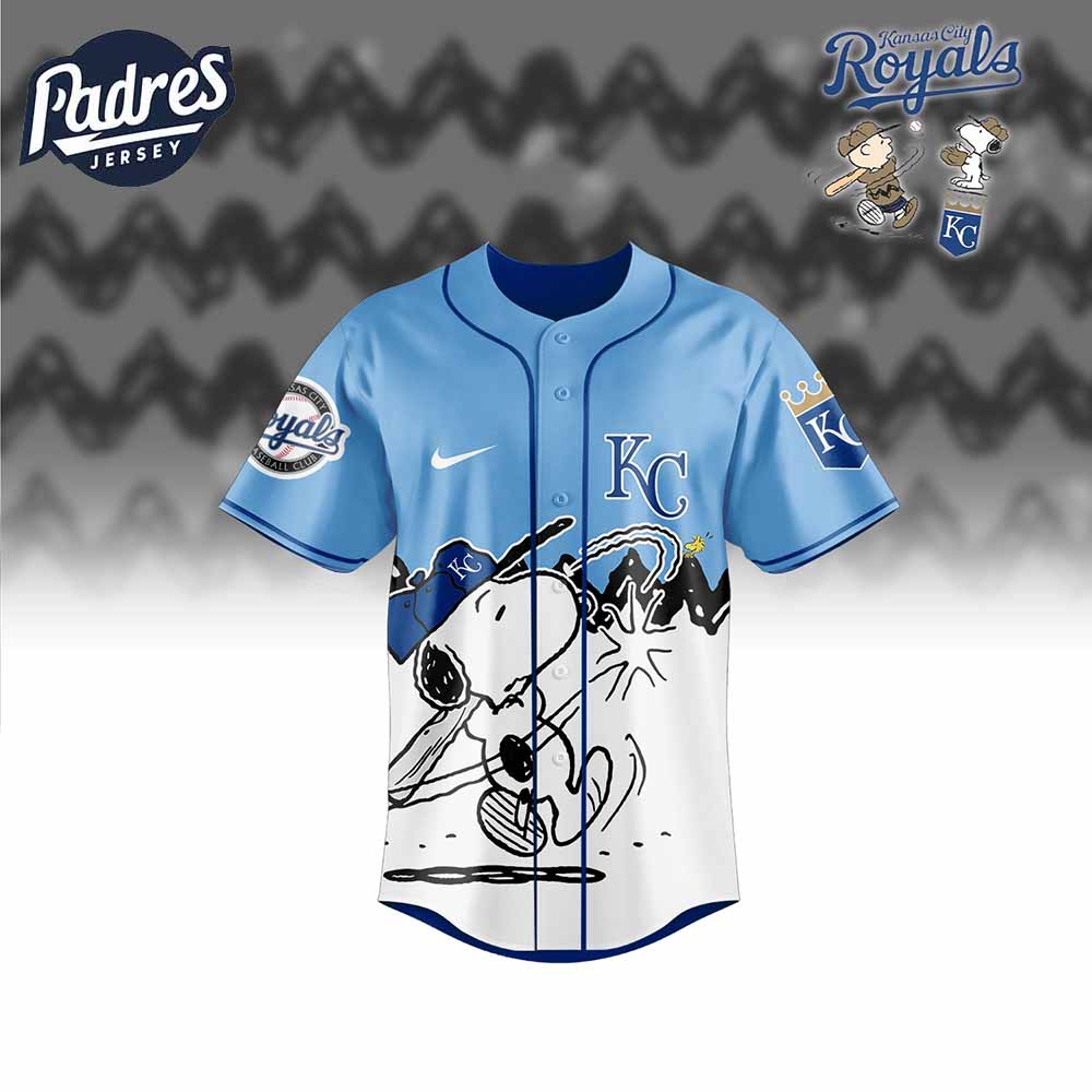 Kansas City Royals x Peanuts Personalized Baseball Jersey For Fans - Padres Jersey Oasis: Elevate Your Baseball... (Image 3)