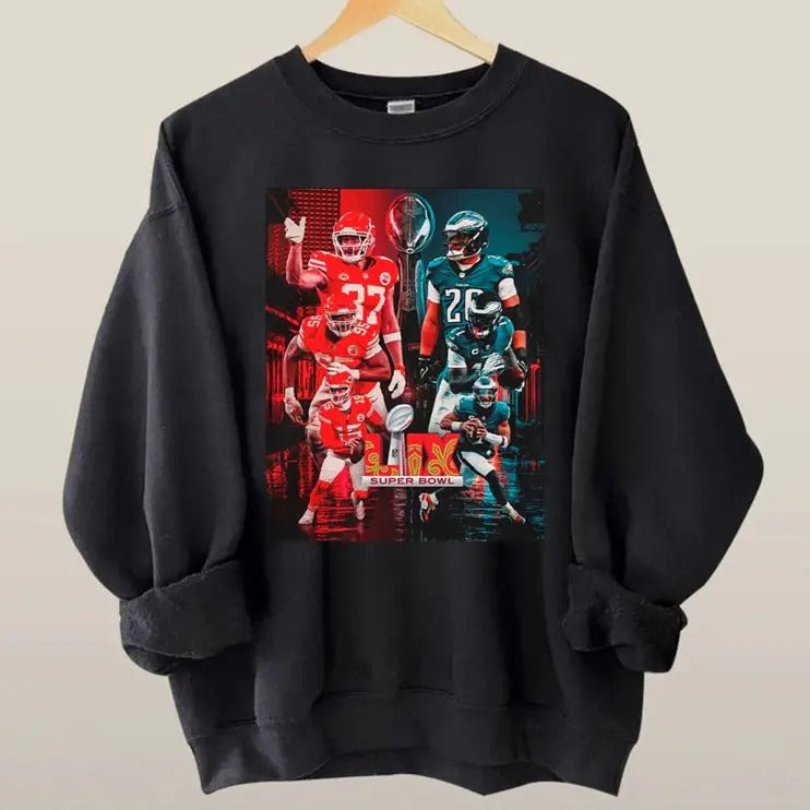 Kansas City Vs Philadelphia Super B0wl LIX Matchup Sweatshirt T-Shirts, Hoodie | WearSparks.com