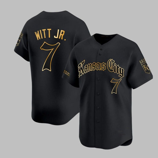 Kansas City Witt Jr 2025 Gothic Jersey - Grishko.com T-Shirts, Hoodie, Sweatshirt | WearSparks.com (Image 1)