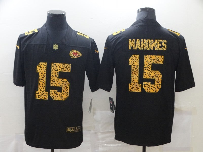 Kansas City Chiefs #15 Patrick Mahomes II Black Leopard Print 091