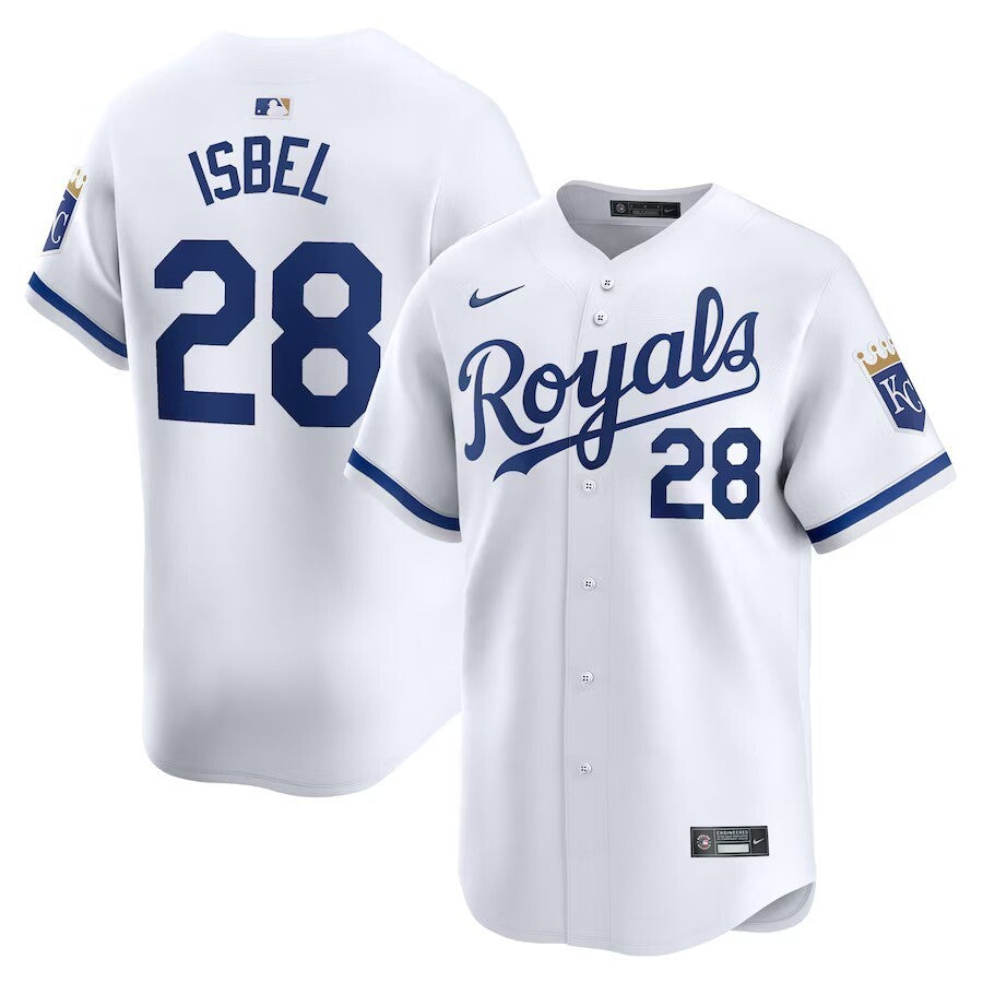 Kansas City Royals #28 Kyle Isbel Home Limited Player Jersey - White