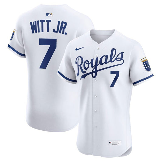 Kansas City Royals #7 Bobby Witt Jr. Home Elite Jersey - White