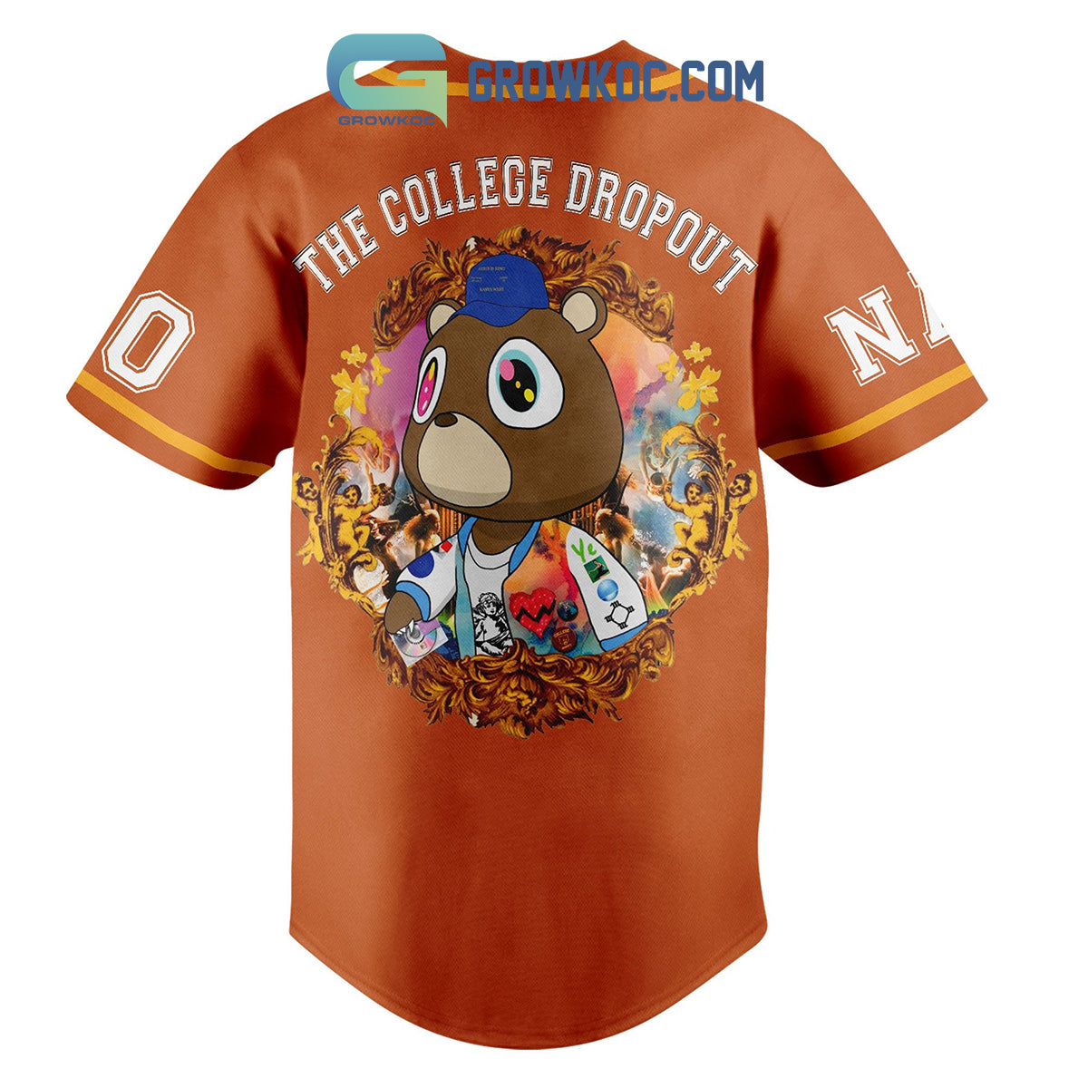 Kanye West Dropout Bear Personalized Baseball Jersey
