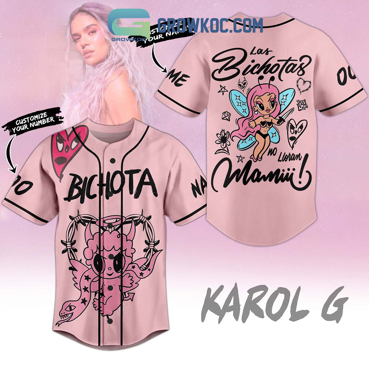 Karol G Bichota Las Bichotas Mami Personalized Baseball Jersey