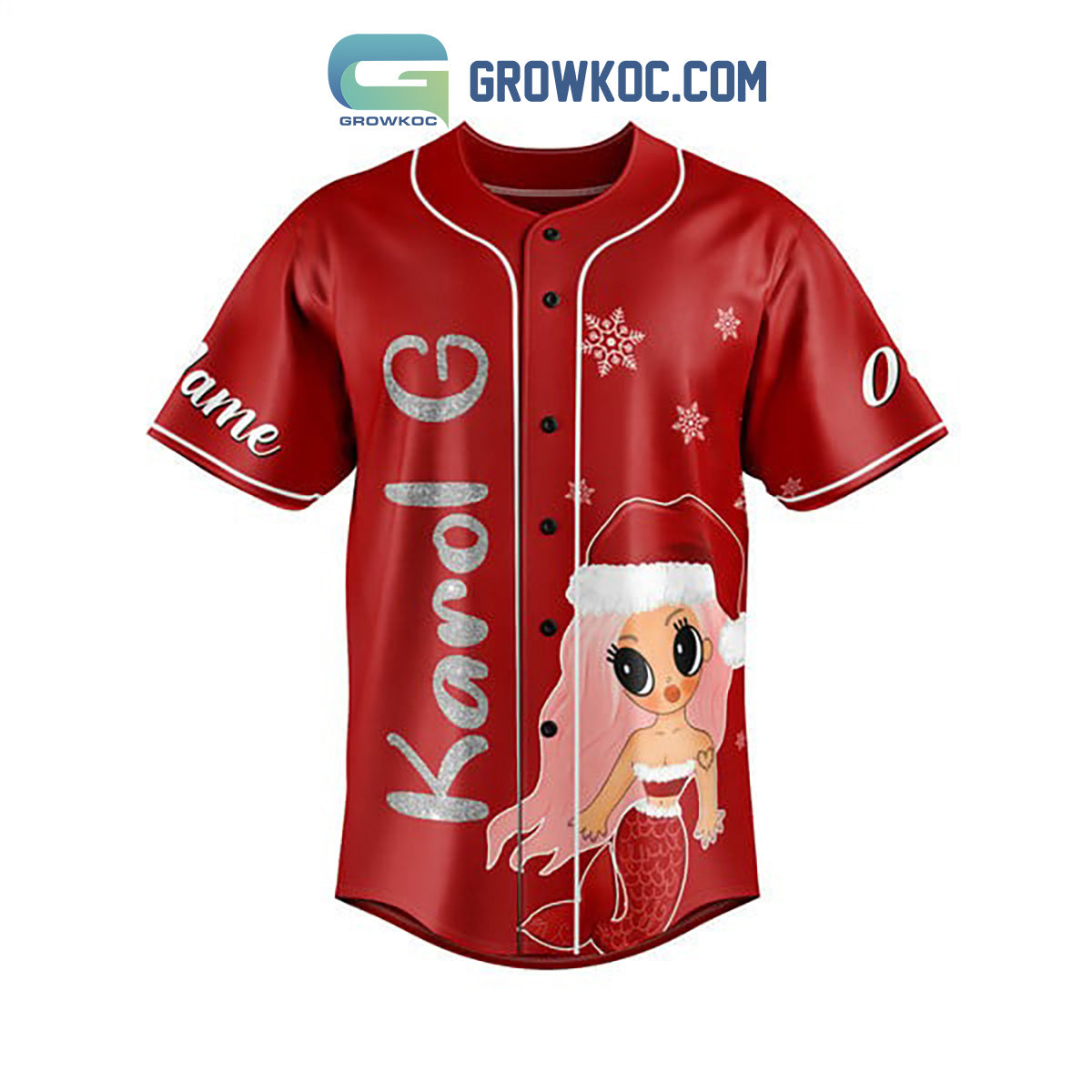 Karol G Feliz Navidad Bichota Christmas Mermaid Custom Name Number Baseball Jersey