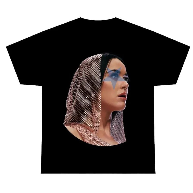Kattyy Perryy Blue Star T-shirt, Graphic Tee Craze Cotton Fabric Hoodie, Sweatshirt | WearSparks.com