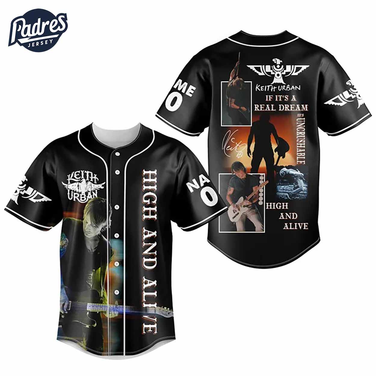 Keith Urban Baseball Jersey Outfit - High And Alive World Tours - Padres Jersey Oasis: Elevate Your Baseball... (Image 2)