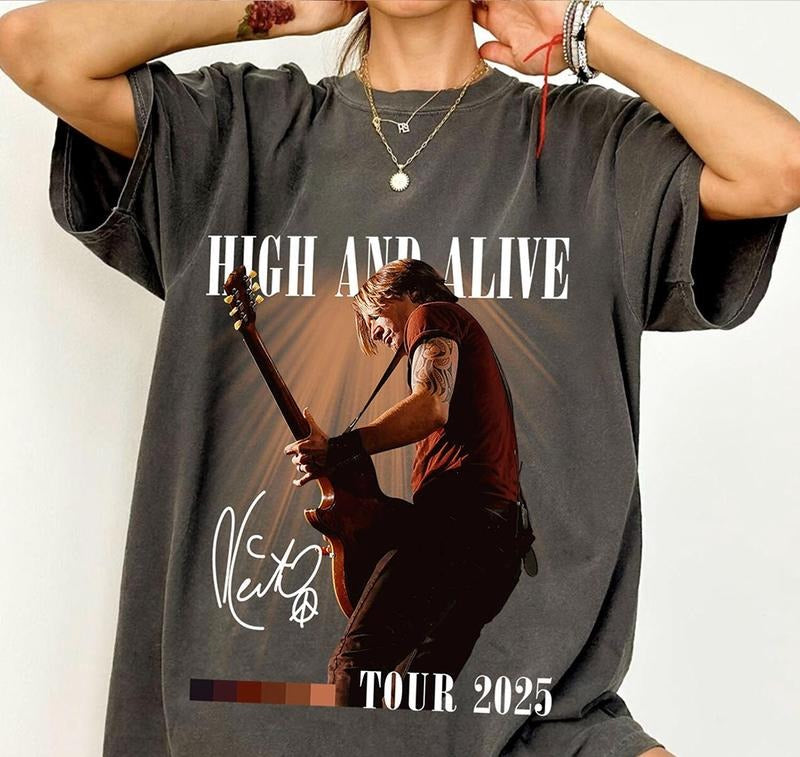 Keith Urban High And Alive Tour 2025 T-Shirt Unique Design for Everyday Wear Hoodie, Sweatshirt | WearSparks.com