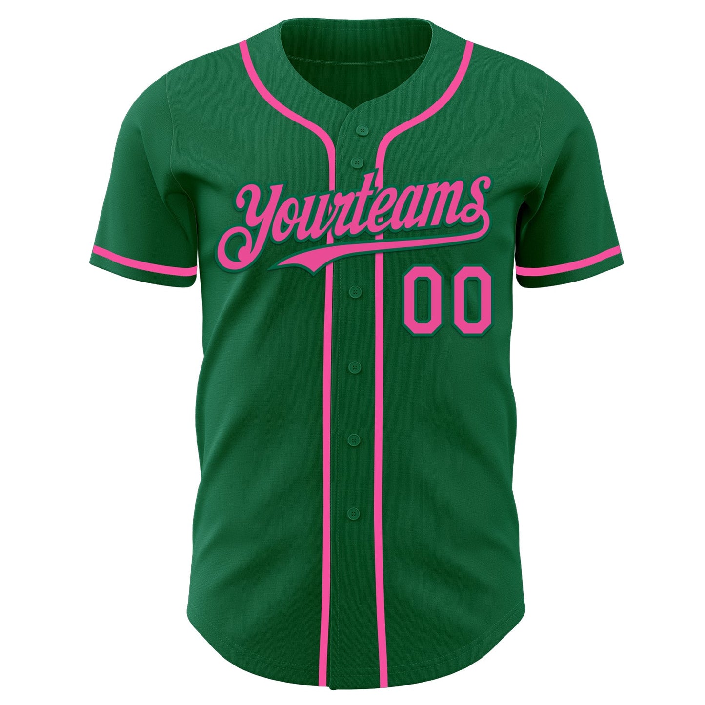 Custom Kelly Green Pink Authentic Baseball Jersey T-Shirts, Hoodie, Sweatshirt | WearSparks.com (Image 2)