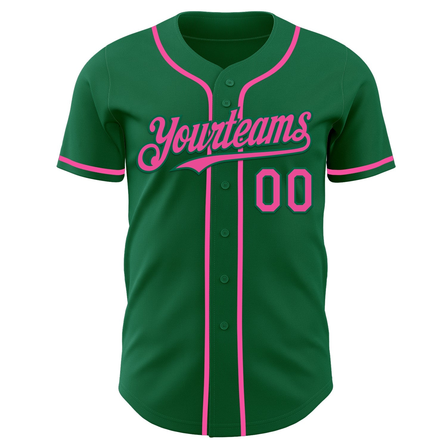 Custom Kelly Green Pink Authentic Baseball Jersey T-Shirts, Hoodie, Sweatshirt | WearSparks.com (Image 2)