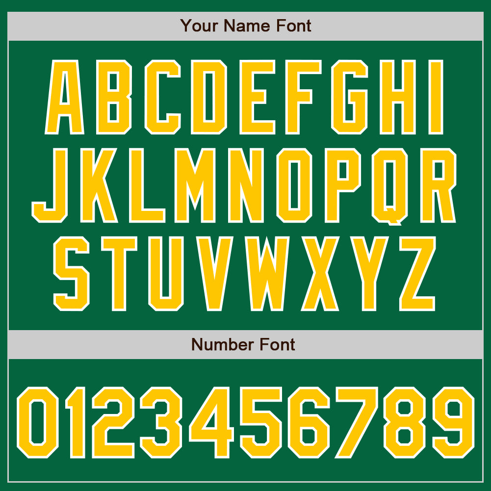 Custom Kelly Green Yellow-White Authentic Baseball Jersey
