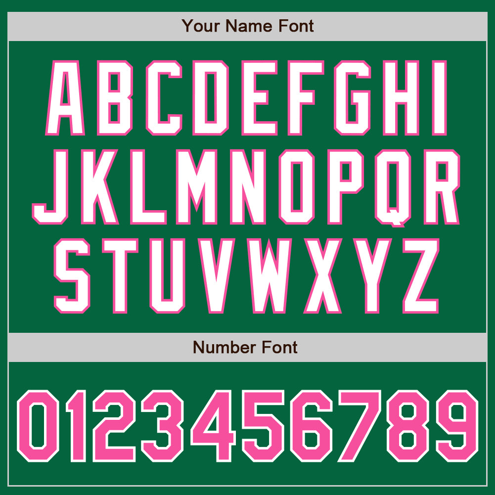 Custom Kelly Green Pink-White Authentic Baseball Jersey