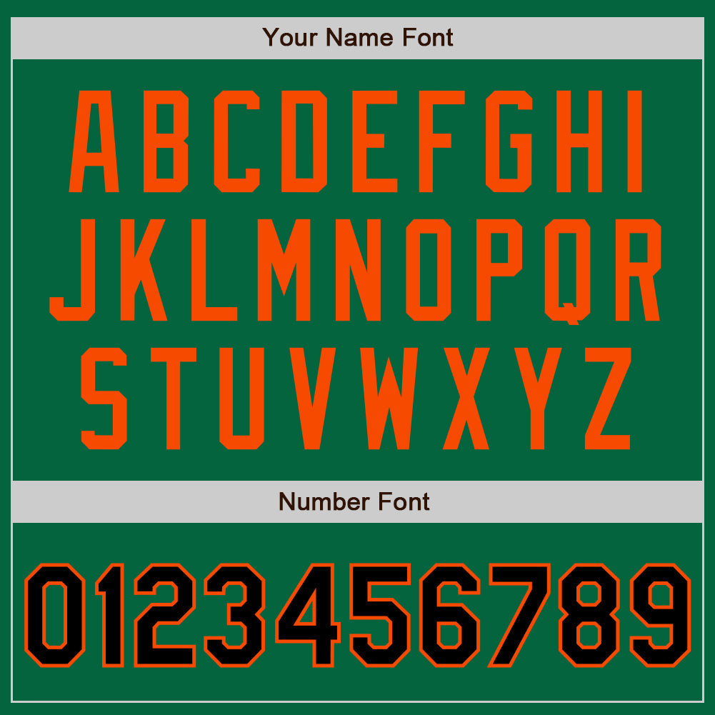 Custom Kelly Green Black-Orange Authentic Baseball Jersey