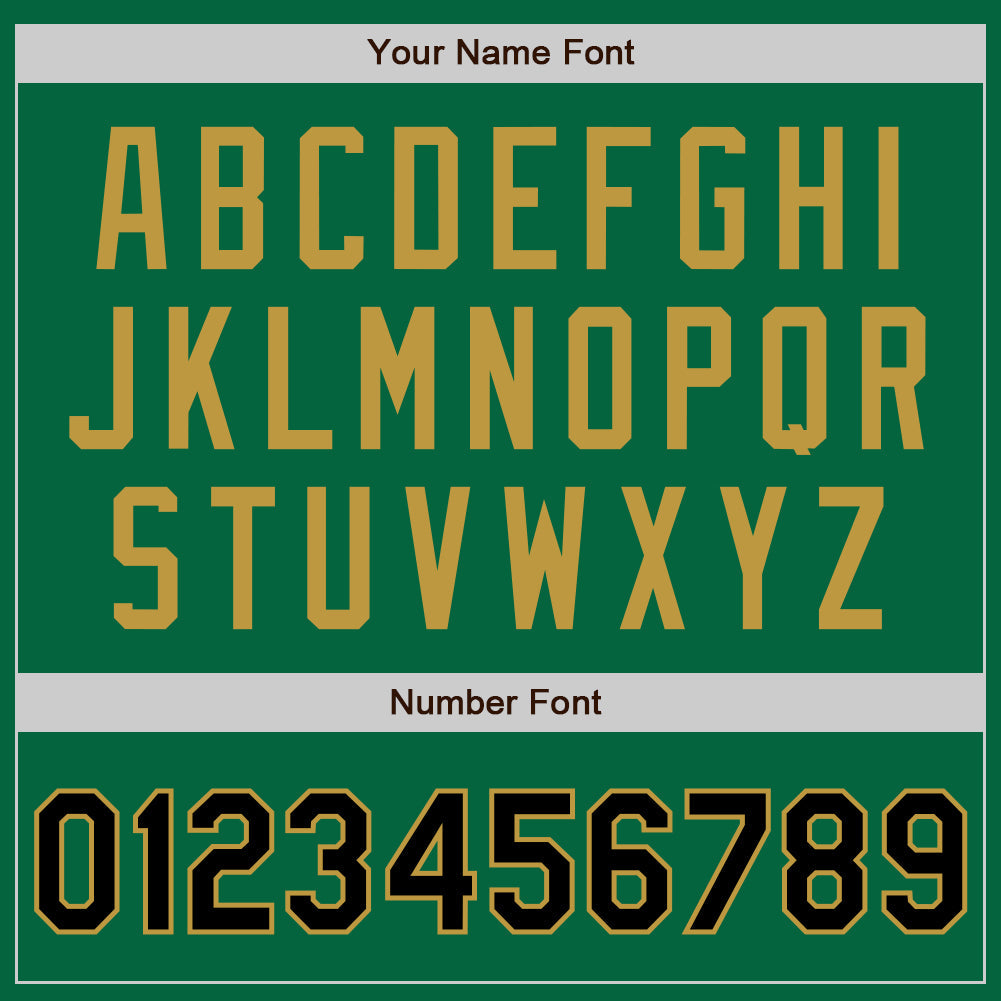 Custom Kelly Green Black-Old Gold Authentic Baseball Jersey