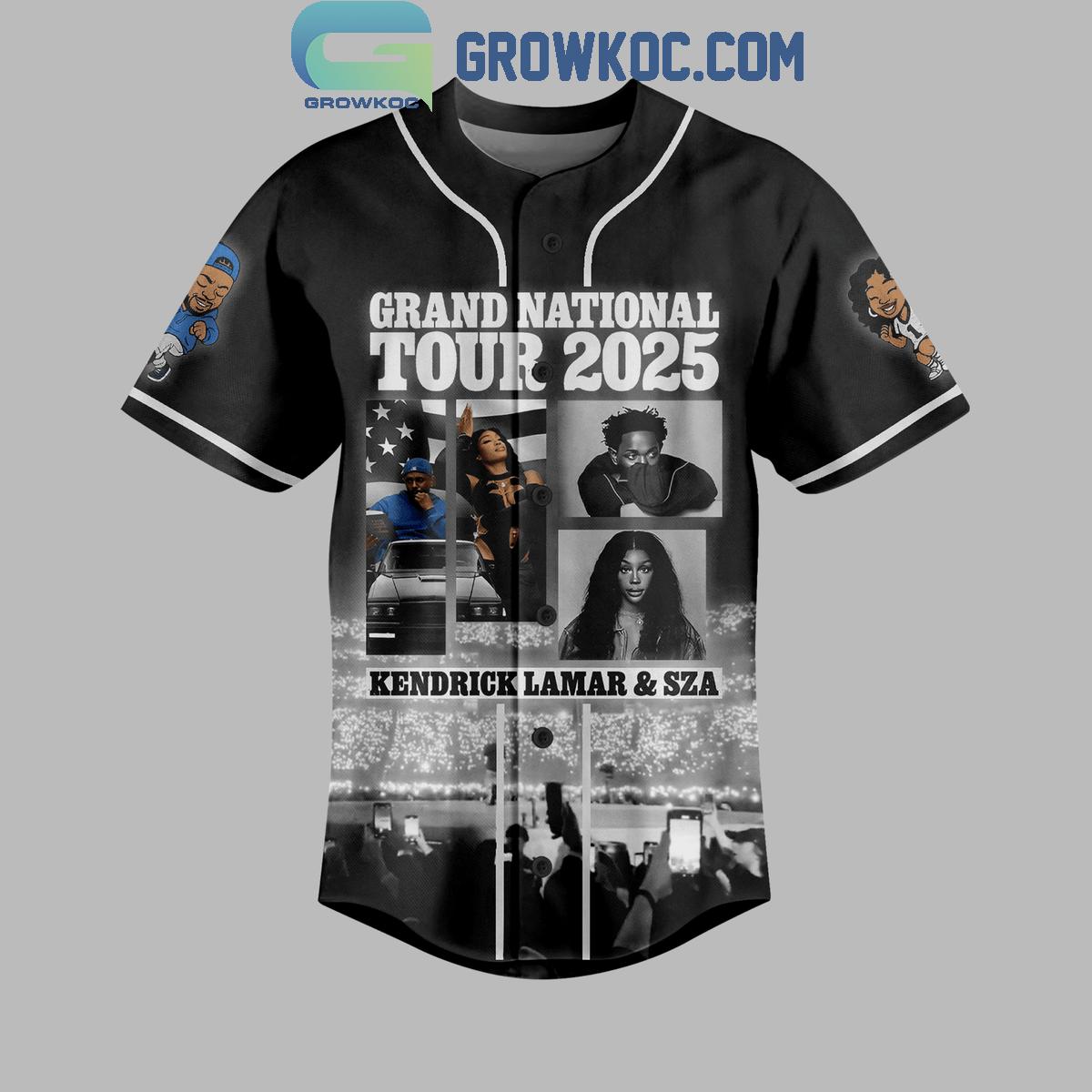 Kendrick Lamar And Sza Grand National Tour 2025 Baseball Jersey
