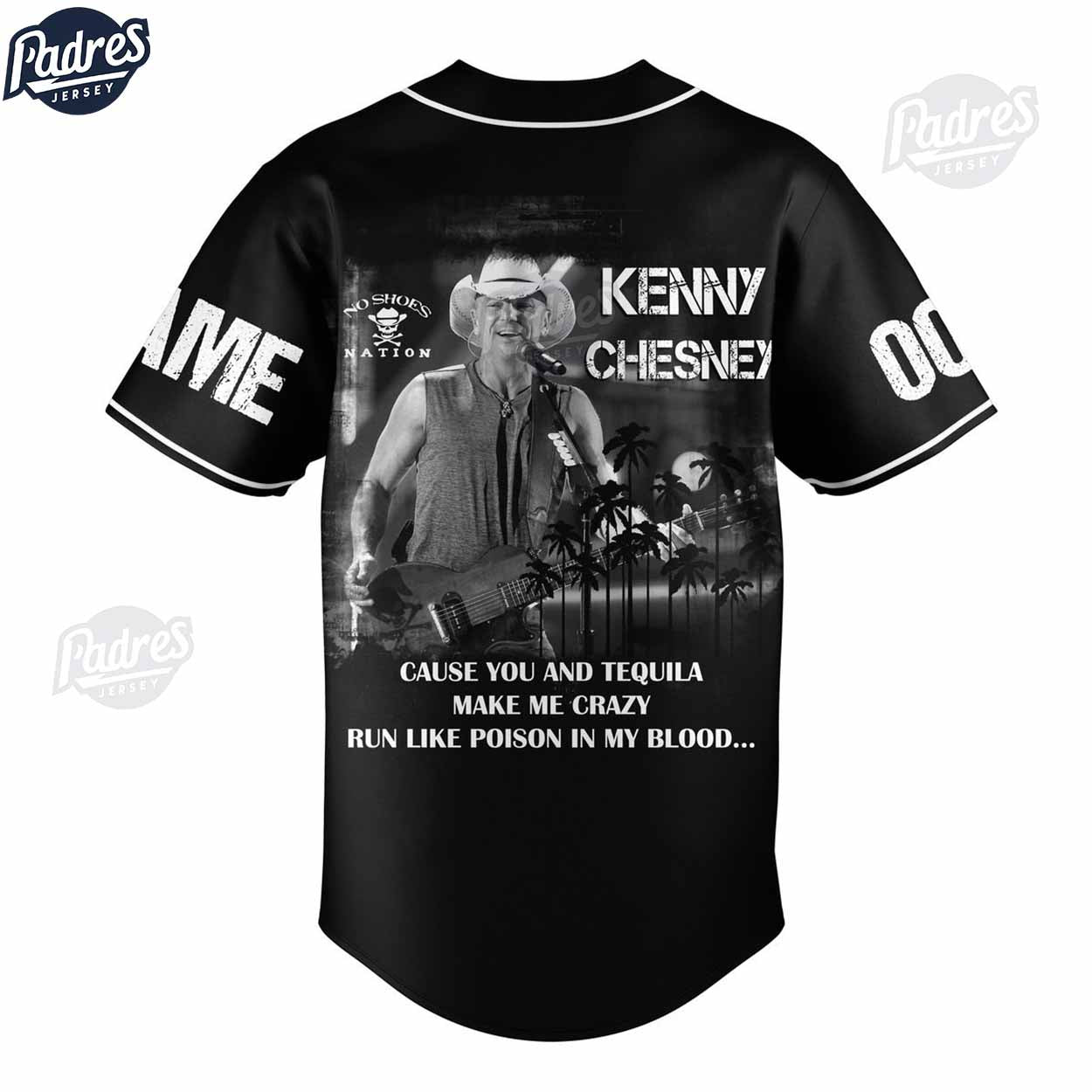 Kenny Chesney Custom Black Baseball Jersey - Padres Jersey Oasis: Elevate Your Baseball Style Game T-Shirts,... (Image 2)