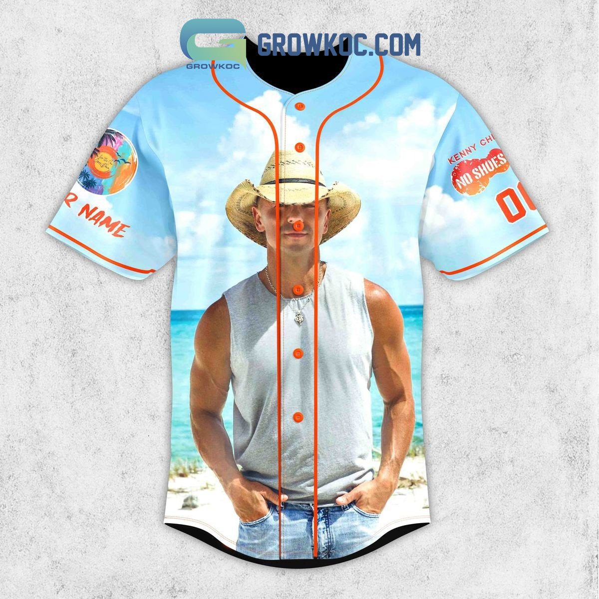 Kenny Chesney Hightown Fan Personalized Baseball Jersey