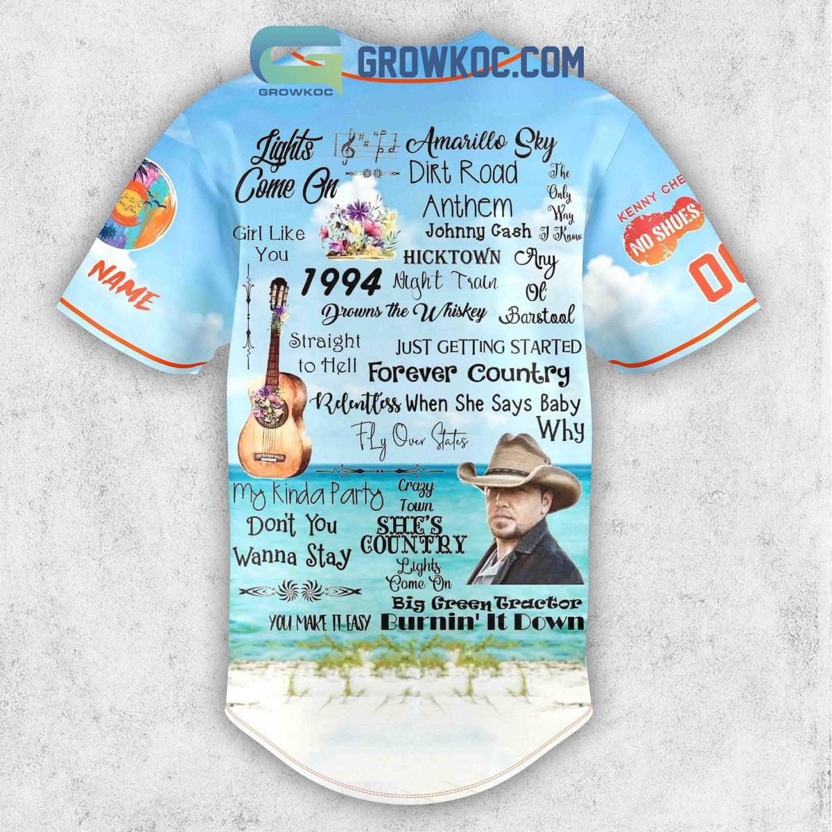 Kenny Chesney Hightown Fan Personalized Baseball Jersey